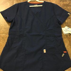 Code Happy Mock Wrap Top